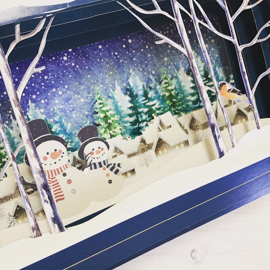 Message in a Bottle 3D Card - Snowman XMIB004