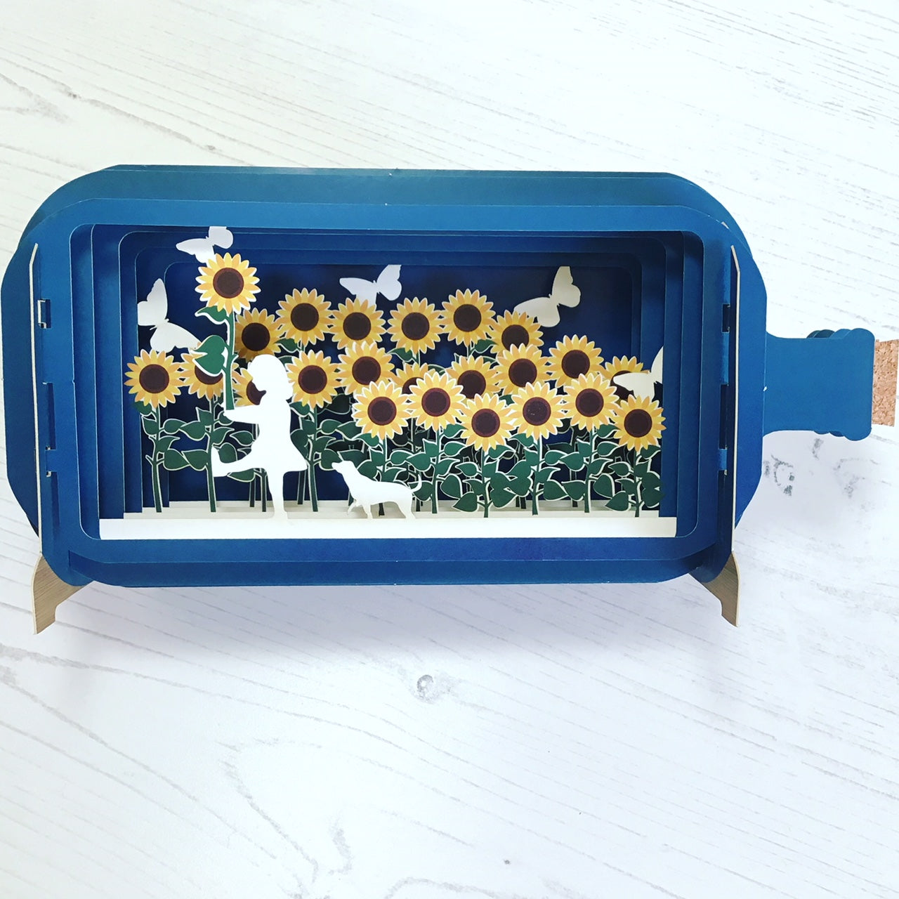 Message in a Bottle 3D Card Sunflower