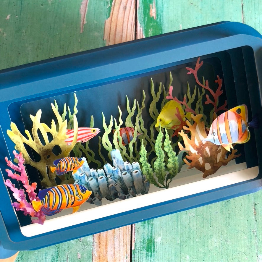 Message in a Bottle 3D Card - Tropical Fish MIB048