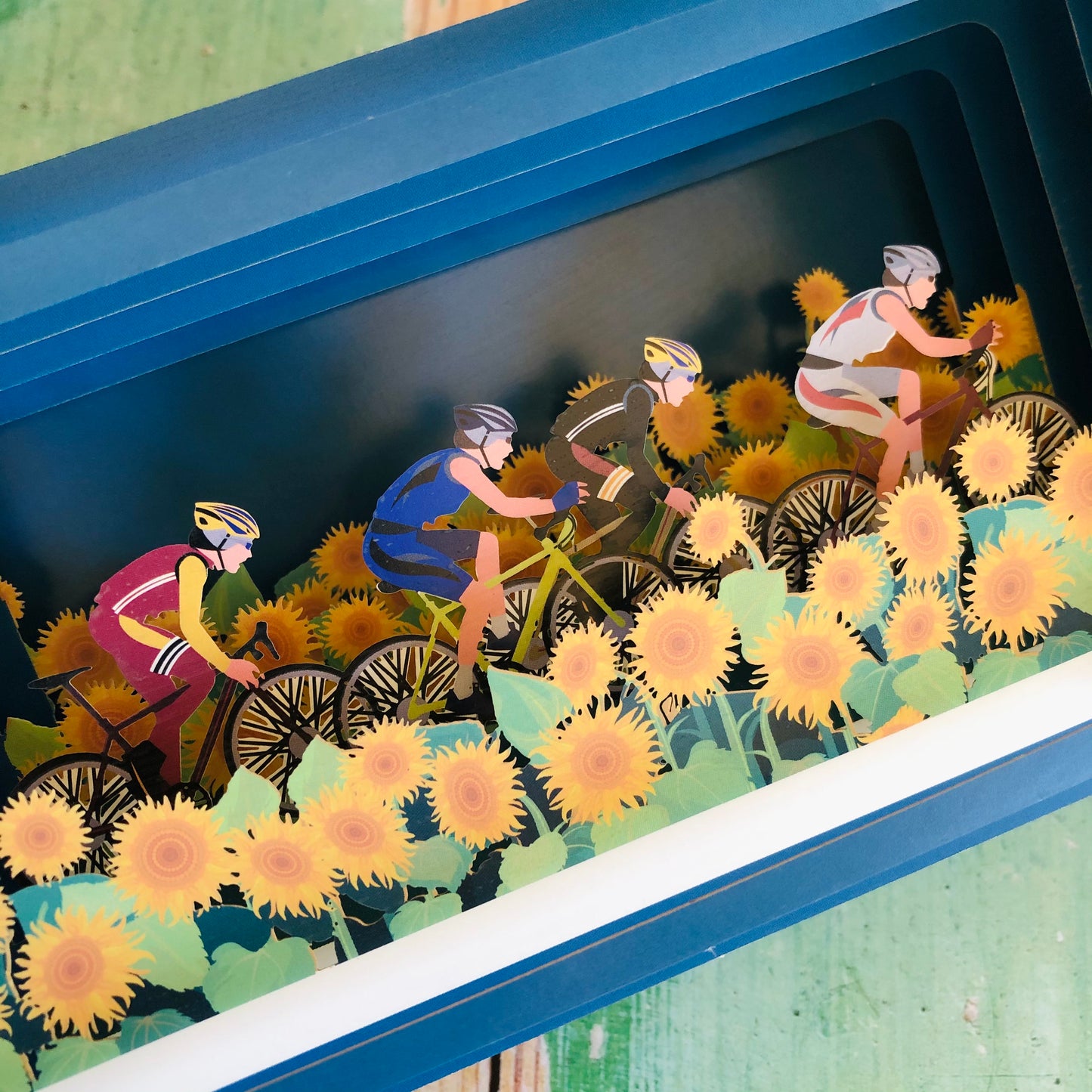 Message in a Bottle 3D Card - Sunflower Cyclists MIB116
