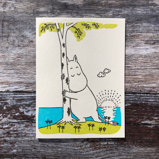 Moomin Tree Hug Letterpress Card GLP059