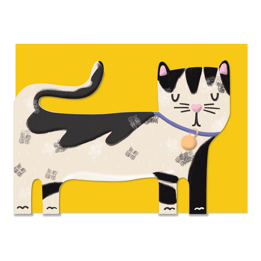 Die Cut Black and White Cat, Pawsome PAW05