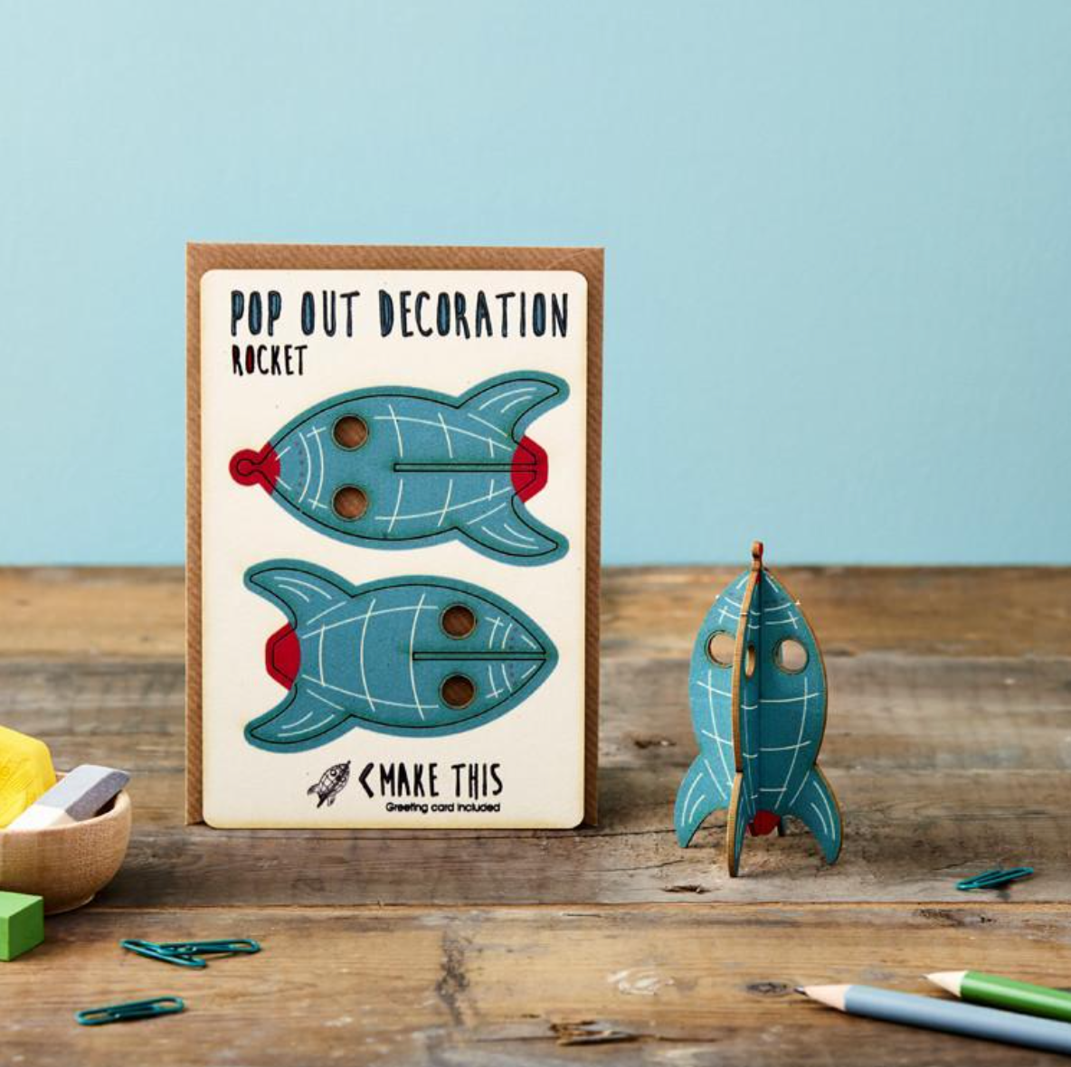 Rocket Pop Out Decoration and Card