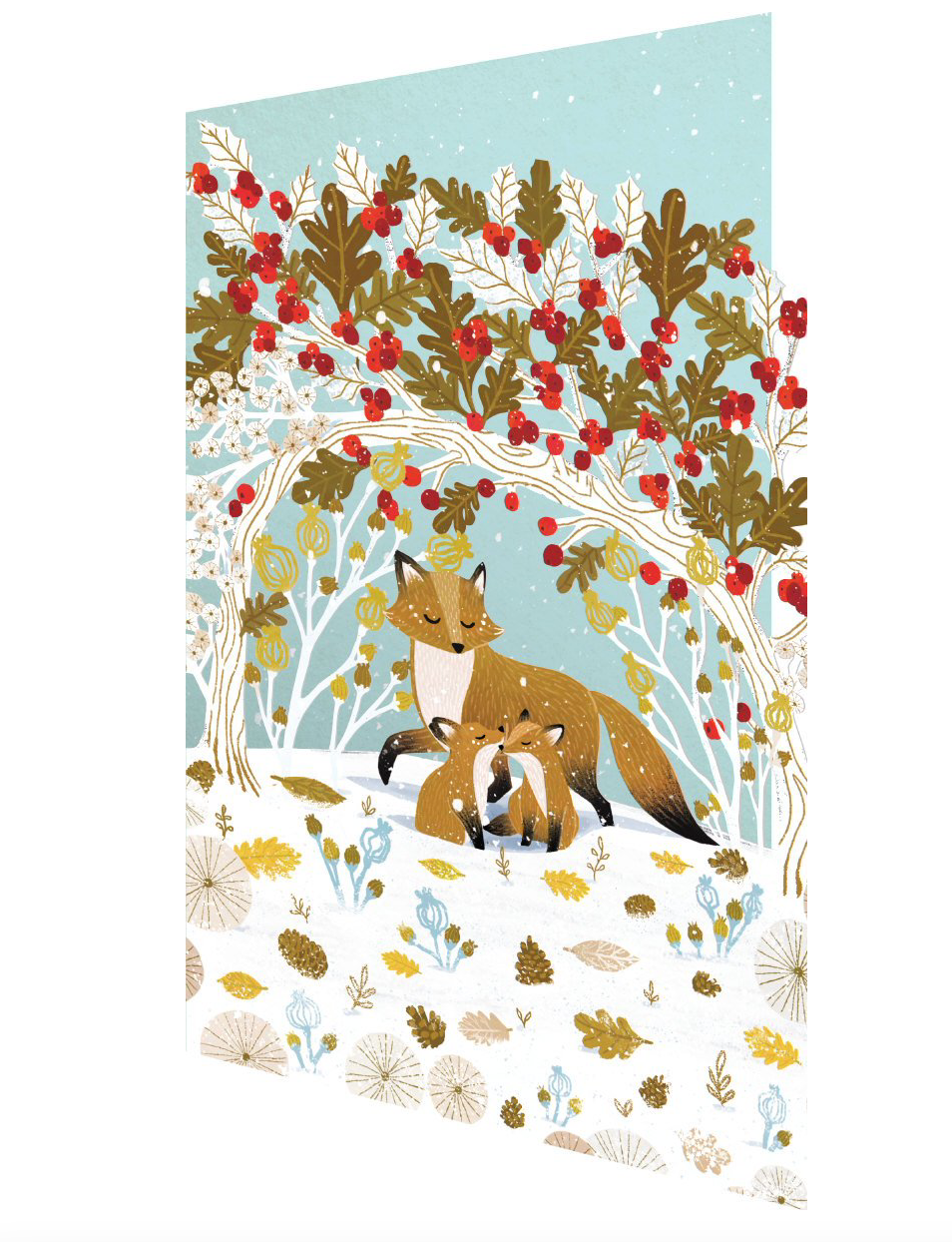 Pawprints in the Snow Lasercut Christmas Card by Antoana Oreski GCX985