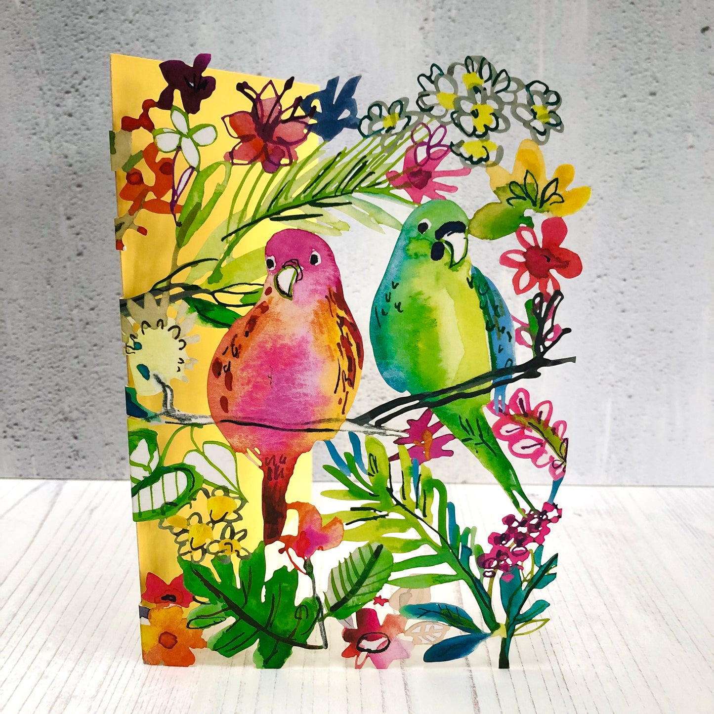 Wild Batik Birds Lasercut Card by Jennifer Orkin Lewis GC2246