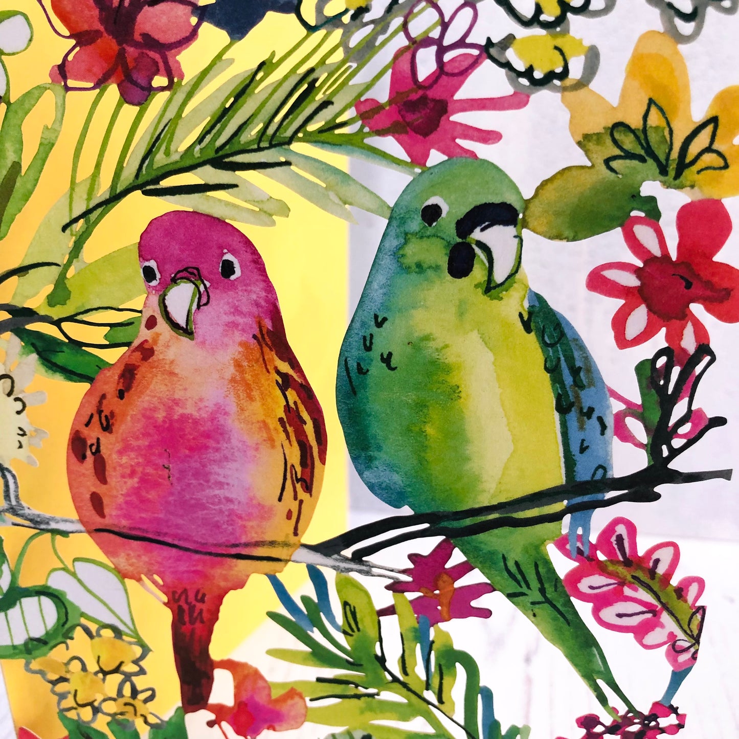 Wild Batik Birds Lasercut Card by Jennifer Orkin Lewis GC2246