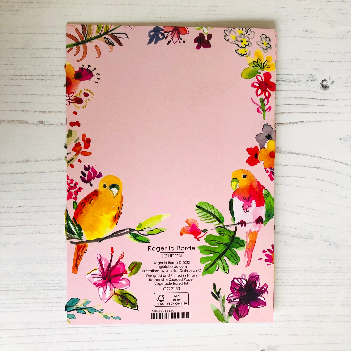 Wild Batik Birds (Pink) Laser Cut Card by Jennifer Orkin Lewis GC GC2253