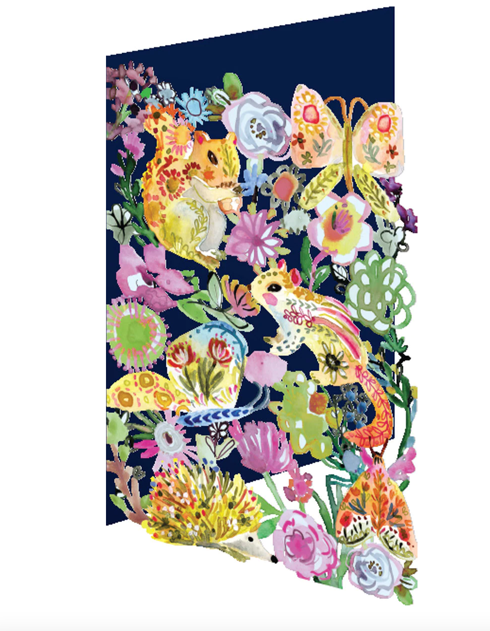 Wild Batik Flowers Lasercut Card by Jennifer Orkin Lewis GC2179