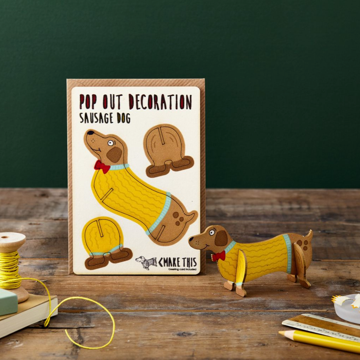 Sausage Dog Pop Out Decoration and Card