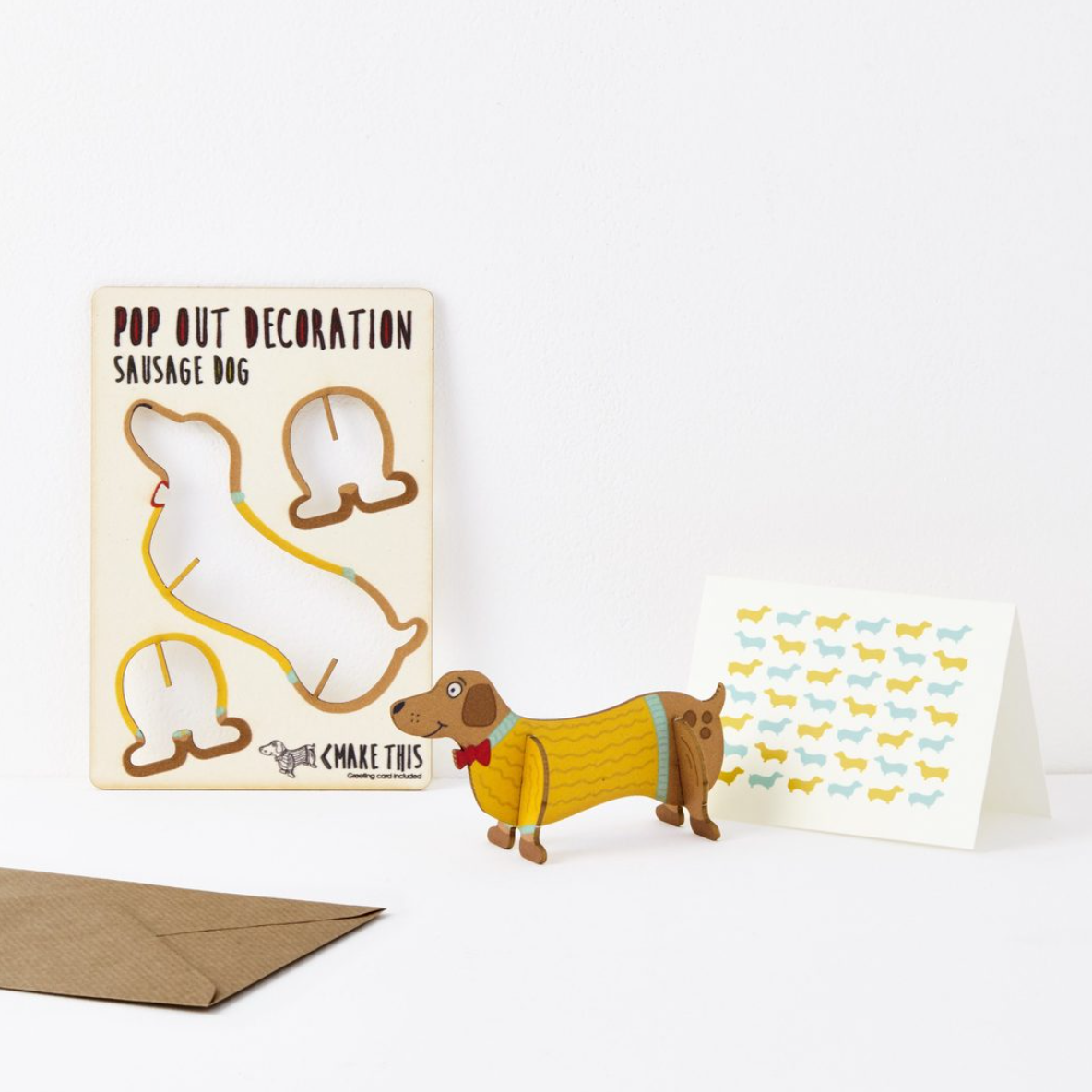 Sausage Dog Pop Out Decoration and Card