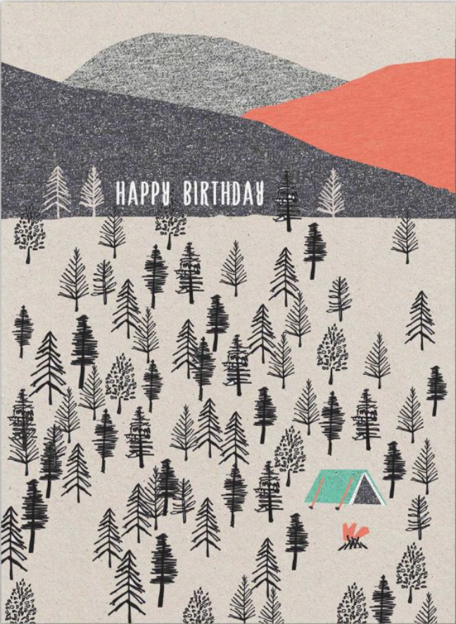 Happy Birthday Wild Camping, Black Lines, BLK17