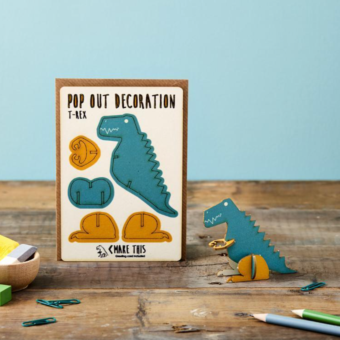Dinosaur Pop Out Decoration and Card