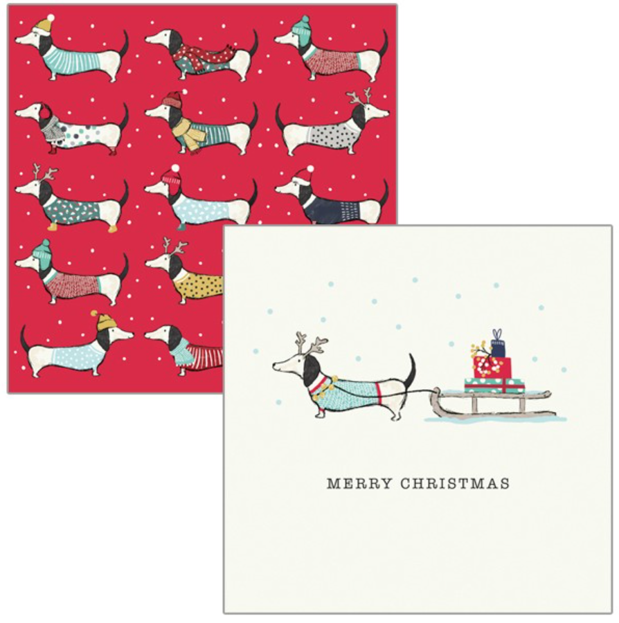 Frank Sausage Dog Christmas Pack (Ten Cards) WAX45