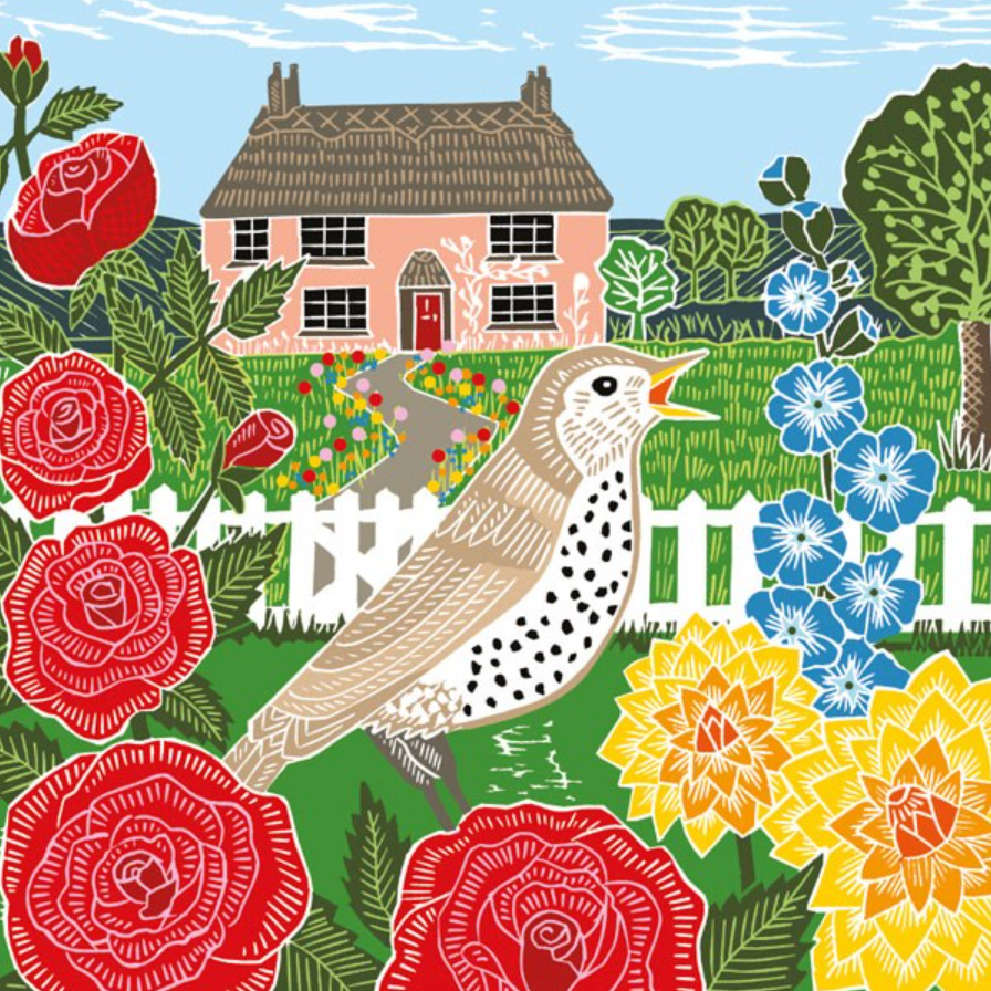 Thrush and Cottage by Katie Heiss, Nature Trail NT11A