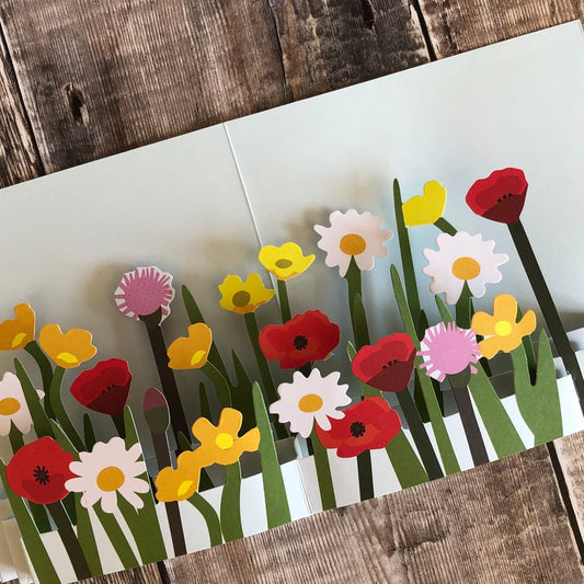 Pop Up 3D Field of Wild Flowers Card by Two To Tango