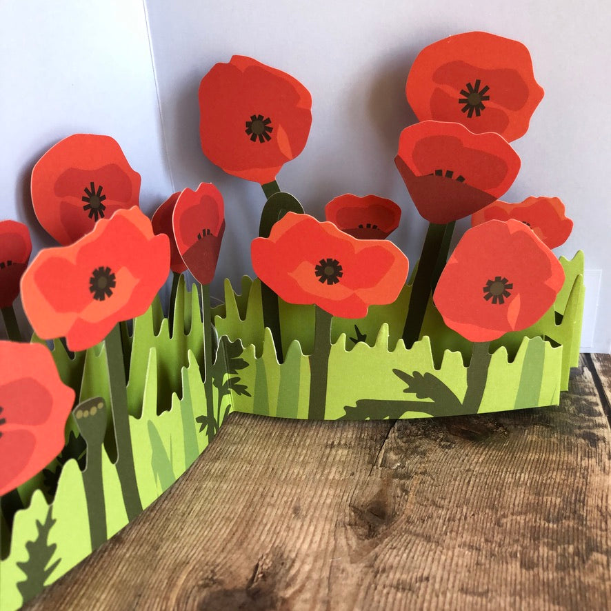 Pop Up 3D Field of Poppies Card by Two To Tango