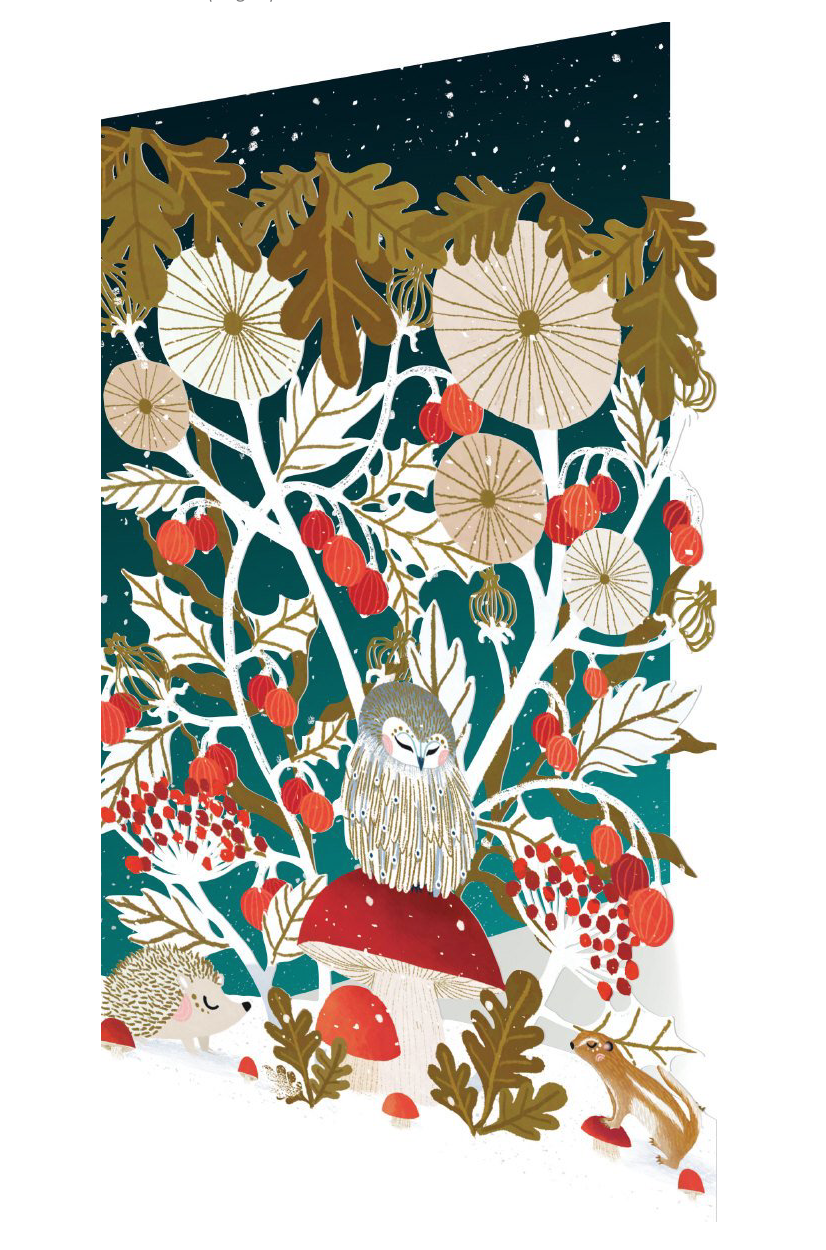 Woodland Owl Lasercut Christmas Card by Antoana Oreski GCX949