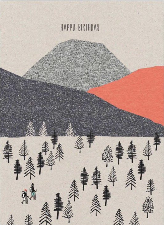 Happy Birthday Hiking, Black Lines, BLK19